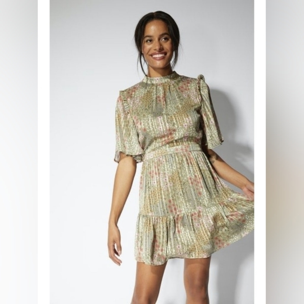 MinkPink Claudia Chiffon Floral Mini Dress, Size M